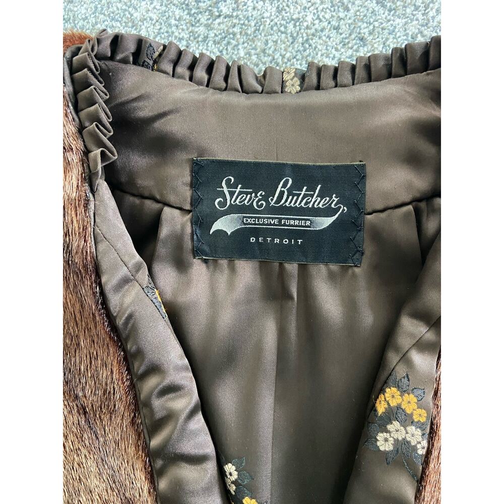 Steve Butcher Vintage Brown Beaver Shawl Cape 1950’s Made In Detroit - Picture 5 of 6